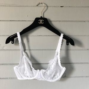 La Perla White Lace Sheer Bra 32D / 1